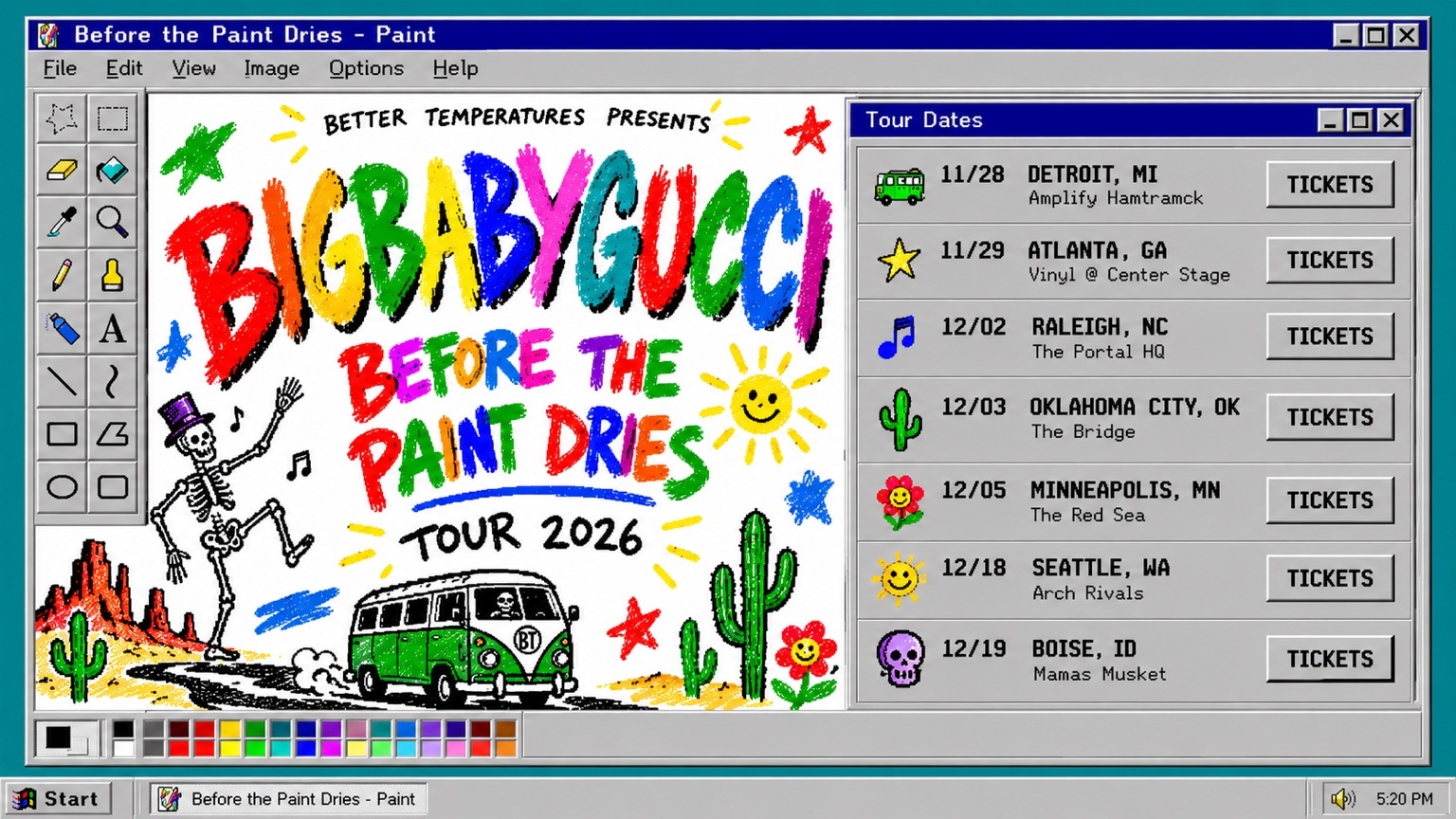 BIGBABYGUCCI Before The Paint Dries Tour desktop artwork